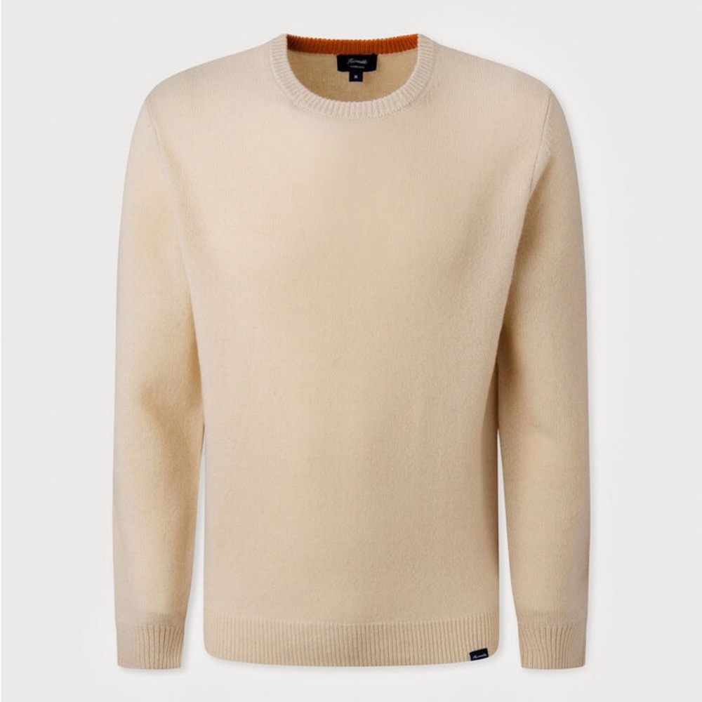 Pale yellow crew neck Faconnable Sweater jumper